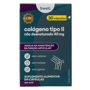Colágeno Tipo II Não Desnaturado 40mg bwell 30 Cápsulas