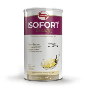 Isofort Beauty 450G Whey Protein Isolado Hidrolisado Vitafor Abacaxi com Gengibre
